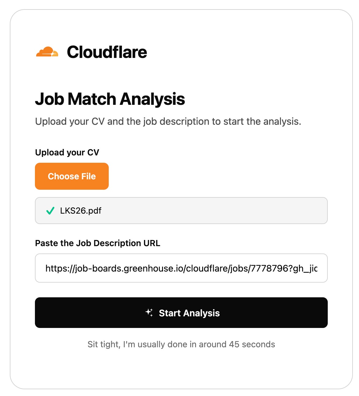 Candidate Intelligence upload screen